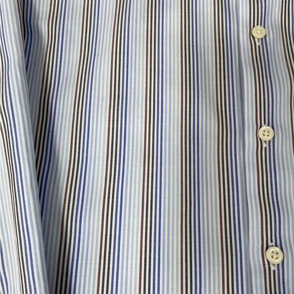 Peter Millar Men's Long Sleeve Button Down Shirt Size Large Cotton Stripe - Picture 2 of 5
